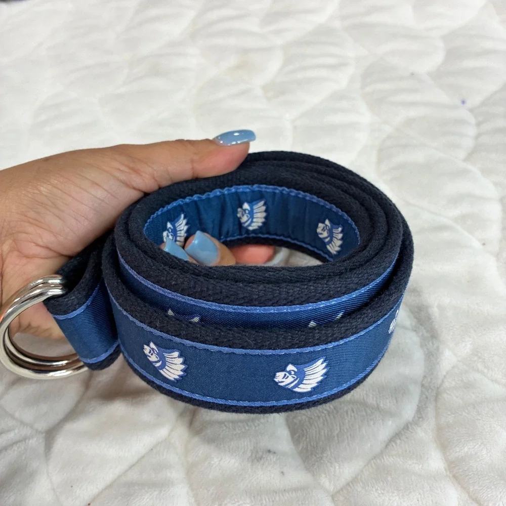 Vineyard Vines by‎ Shep & Ian Mens Navy Blue Belt with Native American Design-L